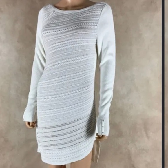 White House Black Market Dresses & Skirts - White House Black Market Soft Ivory Sweater Dress. Size Large.